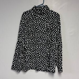 J crew women’s Turtleneck shirt size 2X black and white NWT